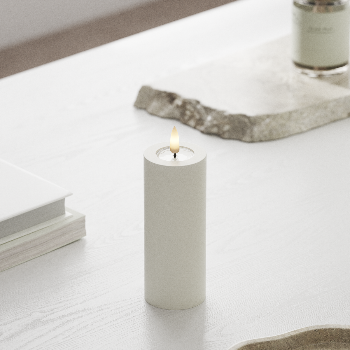 Deluxe Homeart LEDs Vela pilar Ø5 x 12,5cm Branco LEDs Vela pilar 1