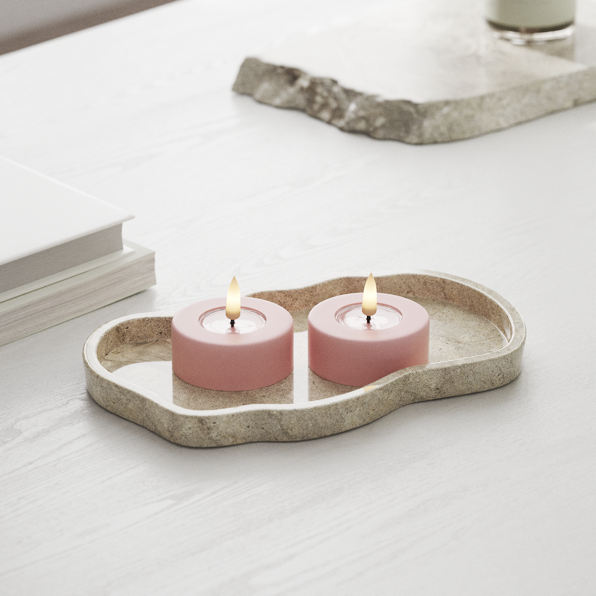 Deluxe Homeart LED Jumbo teeküünlad 2 tk. Suur Heleroosa LED jumbo teevalgusti 1