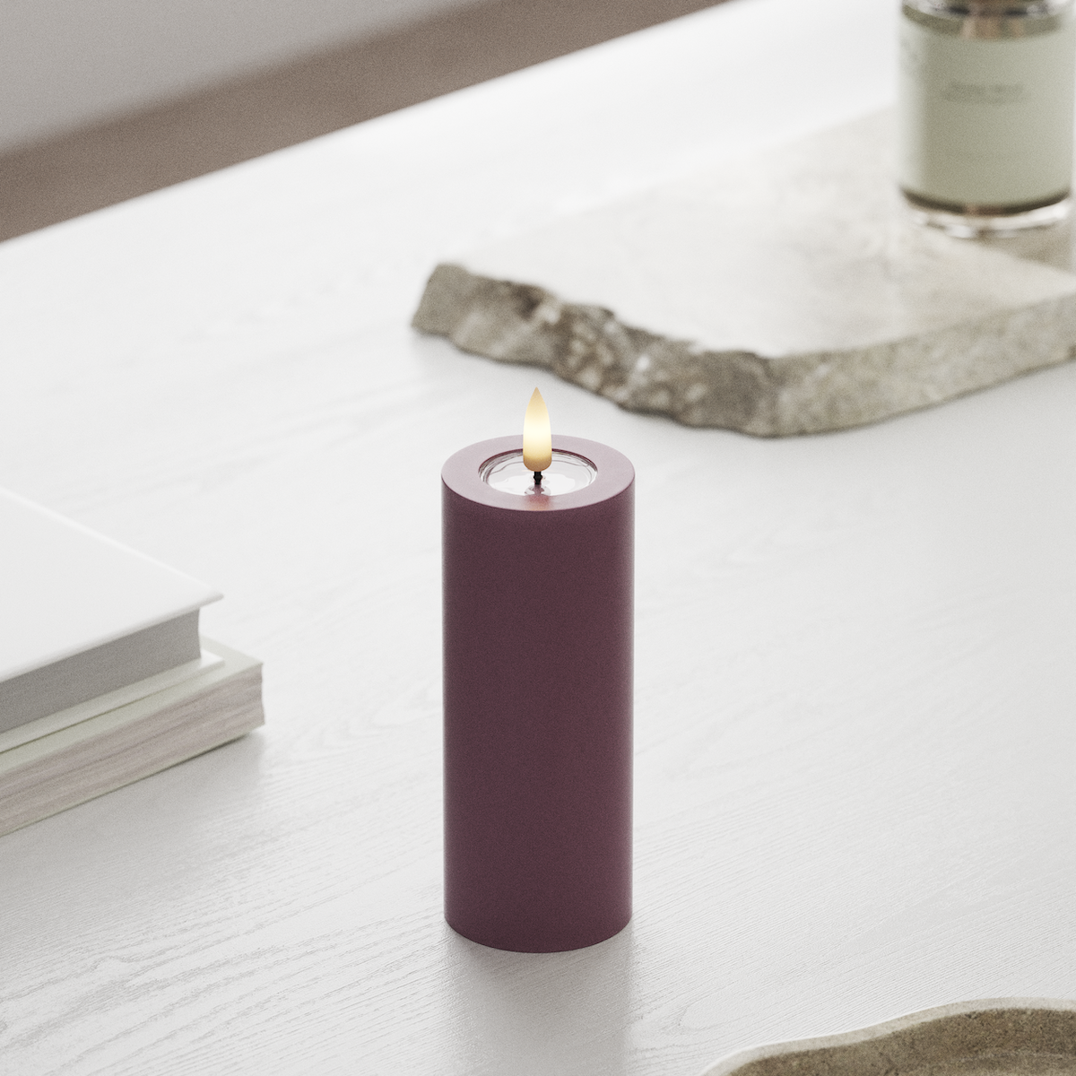 Deluxe Homeart LED blokové světlo Ø 5 x 12,5 cm Světle fialová LED blokové světlo 1