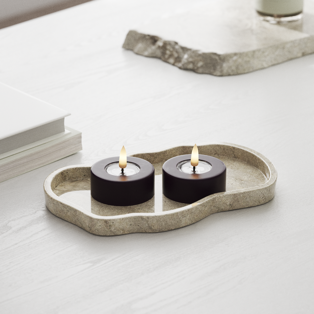 Deluxe Homeart LED Jumbo čajové svíčky 2 ks. Velký Tmavě fialová LED jumbo čajová svíčka 1