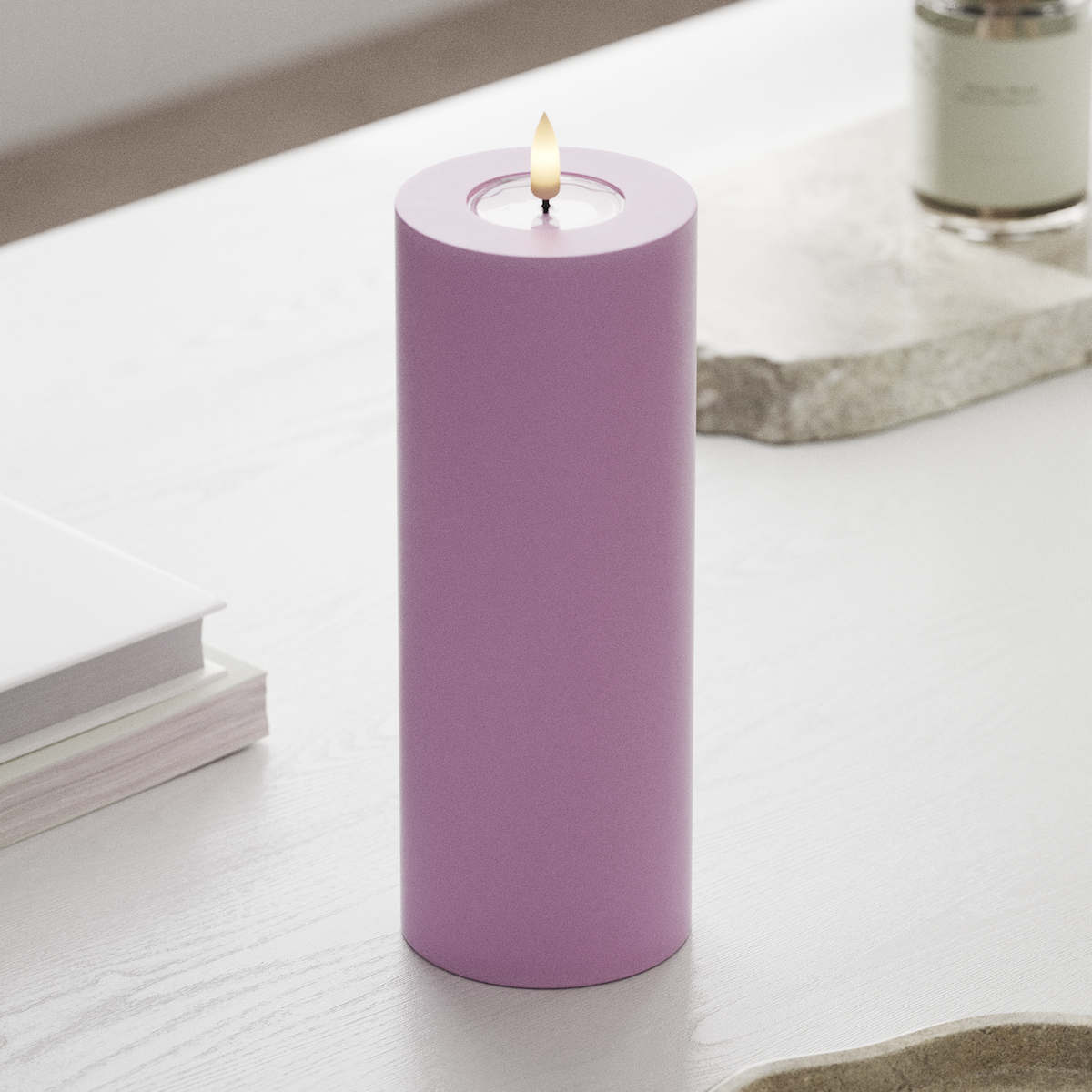 Deluxe Homeart LED blokové světlo Ø 7,5 x 20 cm Levandulová LED blokové světlo 1