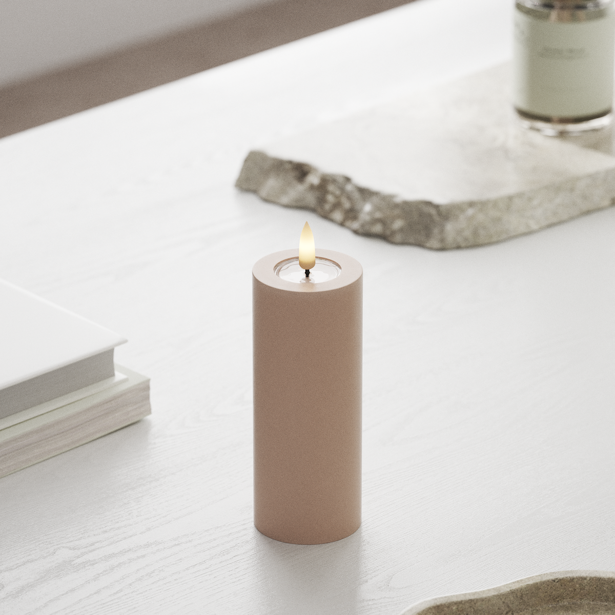 Deluxe Homeart LEDs Vela pilar Ø5 x 12,5cm Rosa LEDs Vela pilar 1