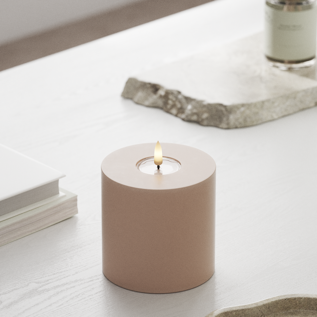 Deluxe Homeart LED Blockljus Ø 10 x 10 cm Rose LED Blockljus 1