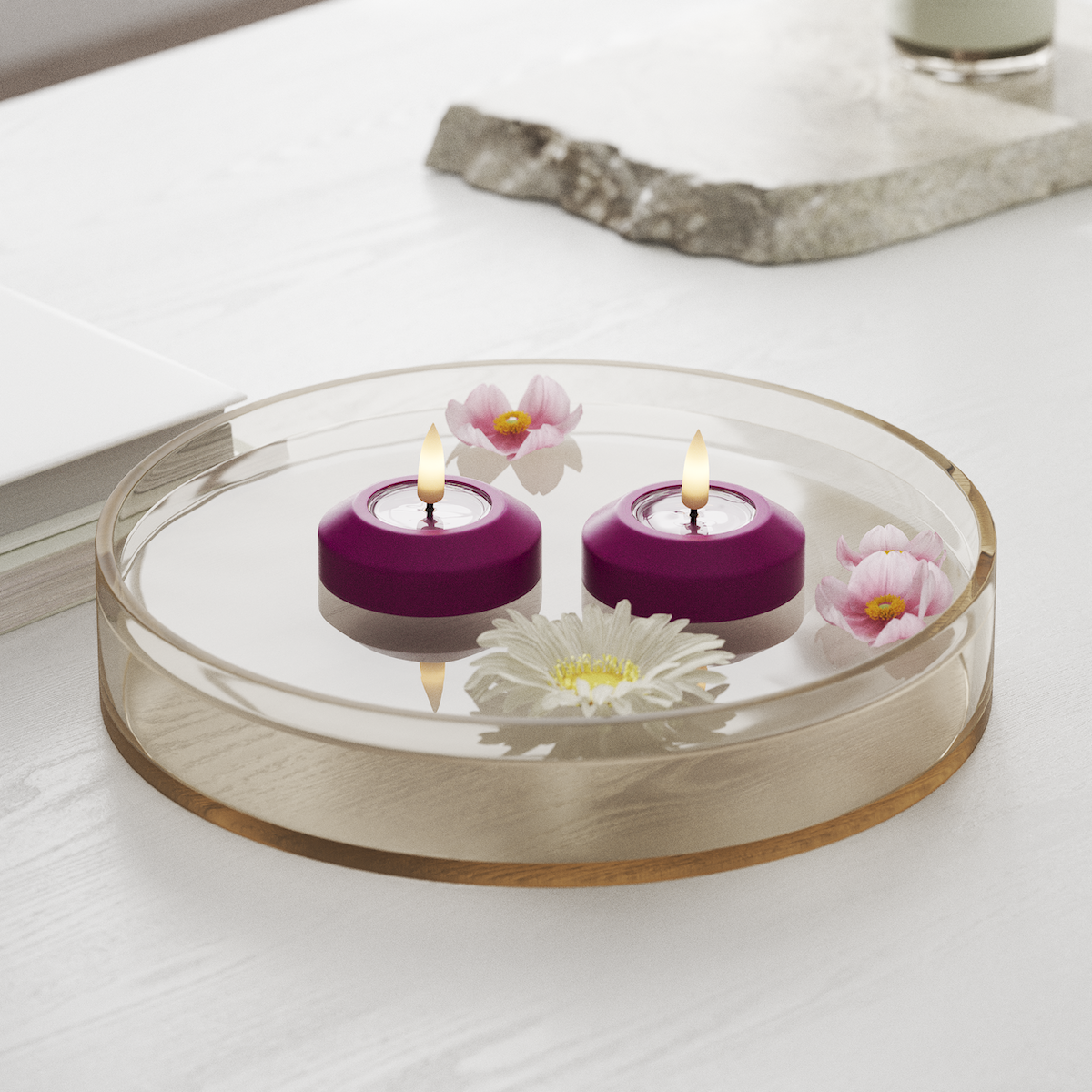 Deluxe Homeart LED Πλωτό φως Ø 6,1 cm 2 τεμ Βιολετί Πλωτό φως LED 1