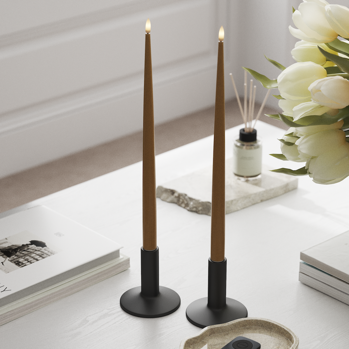 Deluxe Homeart Φωτιστικό κεριού LED με Λάκα, 2 τμχ 38 cm Κάρι Φως κεριού LED 1