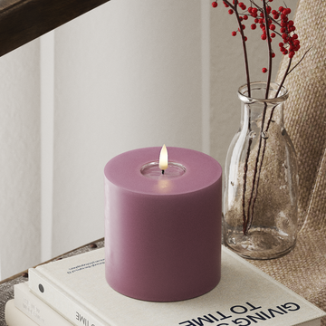 Deluxe Homeart Φωτιστικό μπλοκ LED Ø 10 x 10 cm Ανοιχτό μωβ Φως μπλοκ LED 4