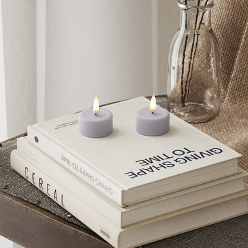 Deluxe Homeart LED Telys 2 stk. Støvet blå LED telys 4