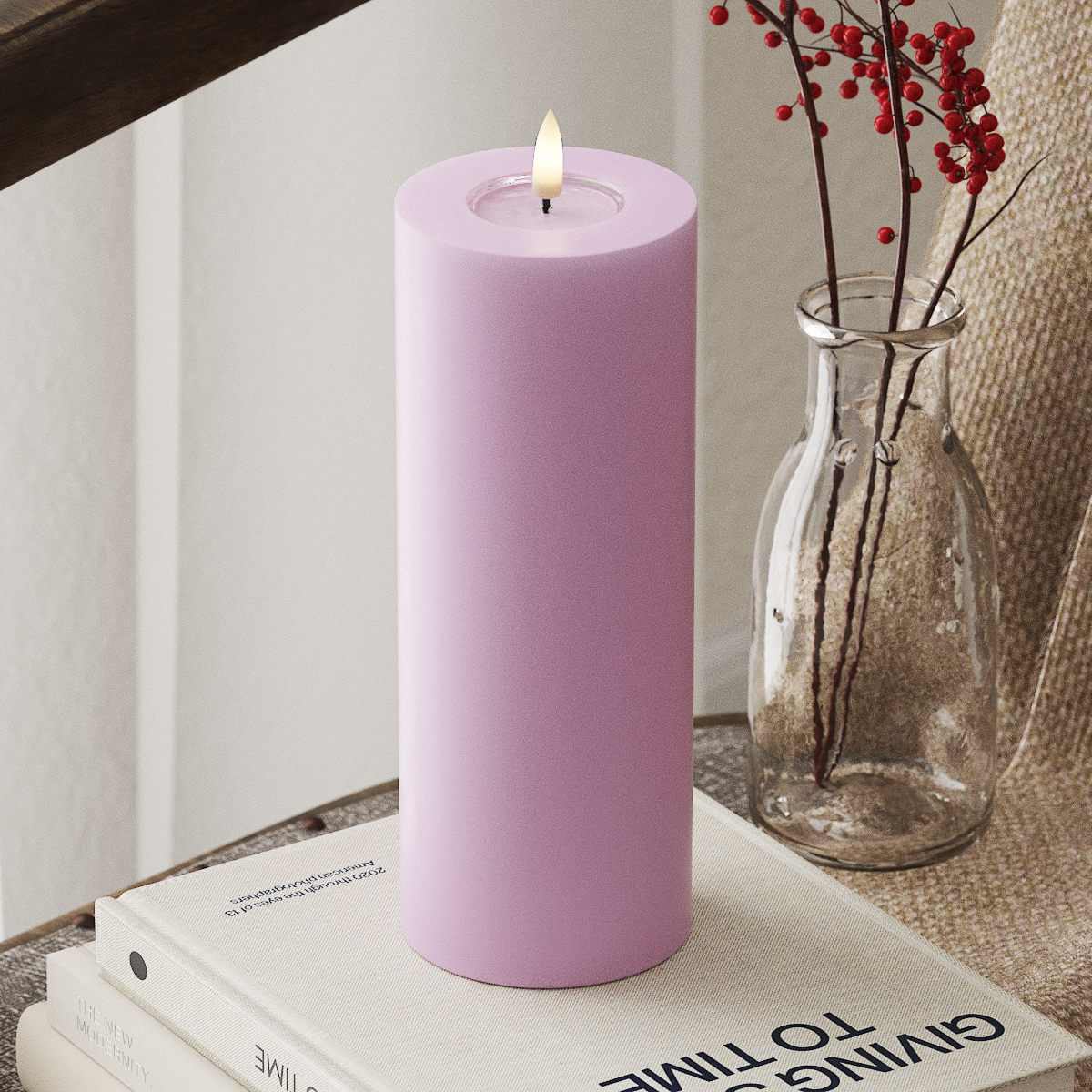 Deluxe Homeart LED blokové světlo Ø 7,5 x 20 cm Levandulová LED blokové světlo 4