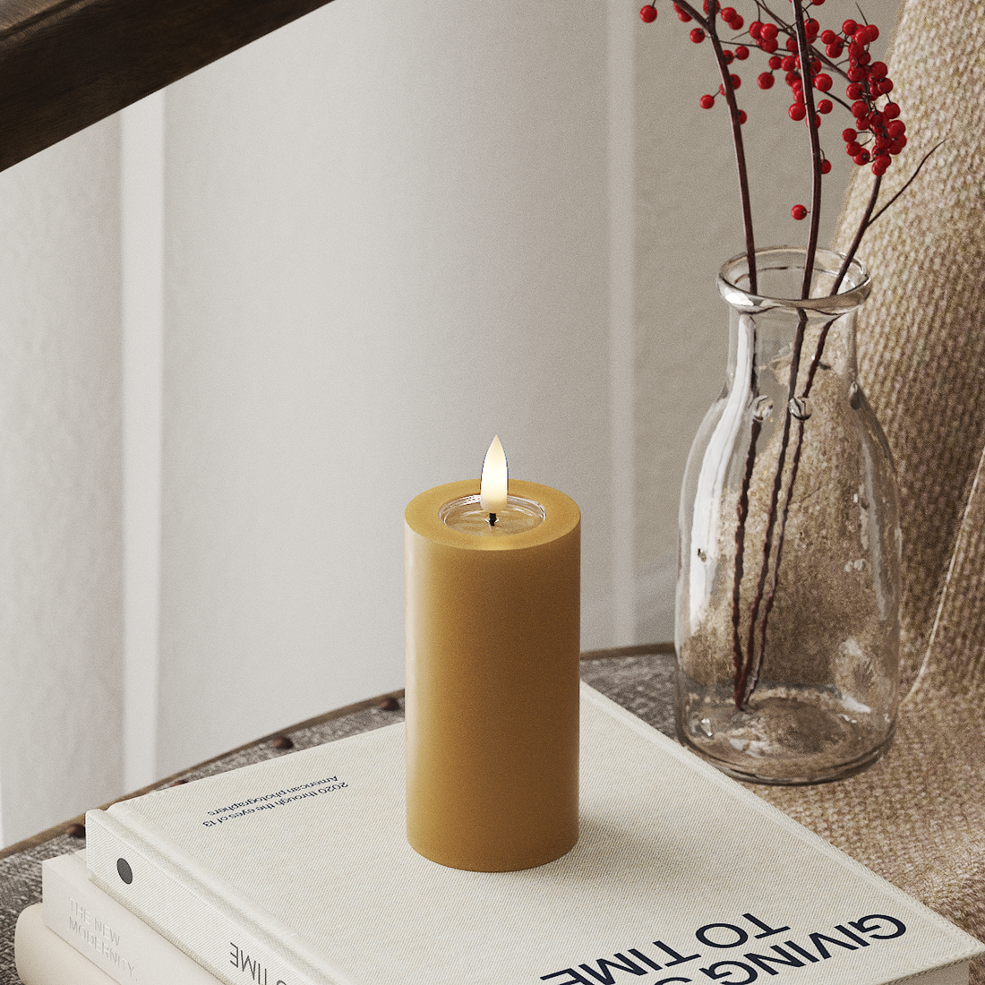 Deluxe Homeart LEDs Vela pilar Ø5x10cm Caril LEDs Vela pilar 4