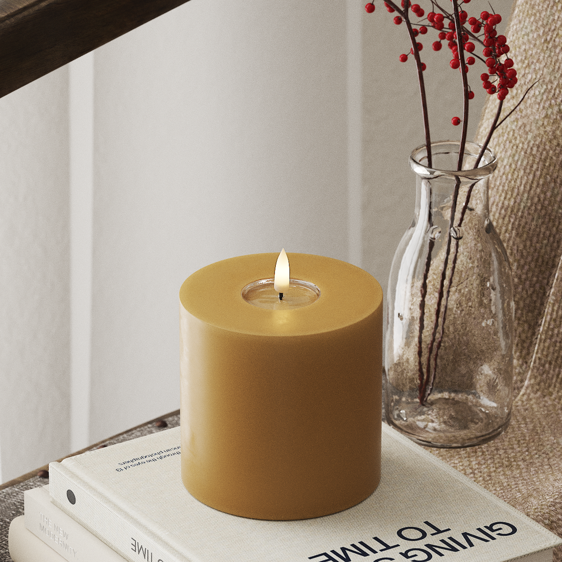 Deluxe Homeart LEDs Vela pilar Ø 10 x 10 cm Caril LEDs Vela pilar 4