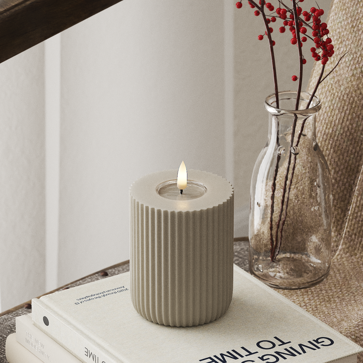 Deluxe Homeart Solid Stripe LED Blokové světlo Ø 8 X 10 cm Písková Tvar LED 4