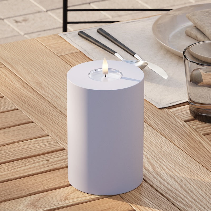 Deluxe Homeart LED externo Vela pilar Ø10x15cm Azul empoeirado Luz LED para exterior Vela pilar 2