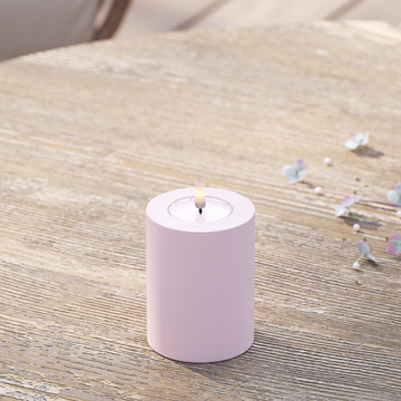 Deluxe Homeart Venkovní LED blokové světlo Ø 7,5 x 10 cm Zaprášená červená LED venkovní světelné blokové světlo 2