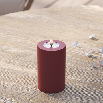 Deluxe Homeart LED externo Vela pilar Ø 7,5 x 12,5 cm Bordeaux Luz LED para exterior Vela pilar 2