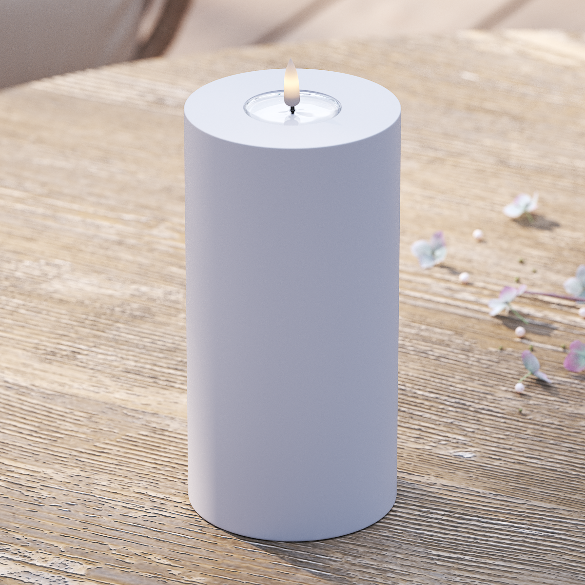 Deluxe Homeart Φωτιστικό μπλοκ LED εξωτερικού χώρου Ø 10 x 20 cm Ξεθωριασμένο μπλε Φως μπλοκ εξωτερικού φωτός LED 2