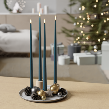 Deluxe Homeart LED Stearinlys pakke - Petroleum - 38 cm 1