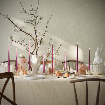 Deluxe Homeart Πακέτο LED Candle Light - Βιολετί - 4 τεμάχια 38 cm | 4 τεμάχια 28 cm συσκευασία 1