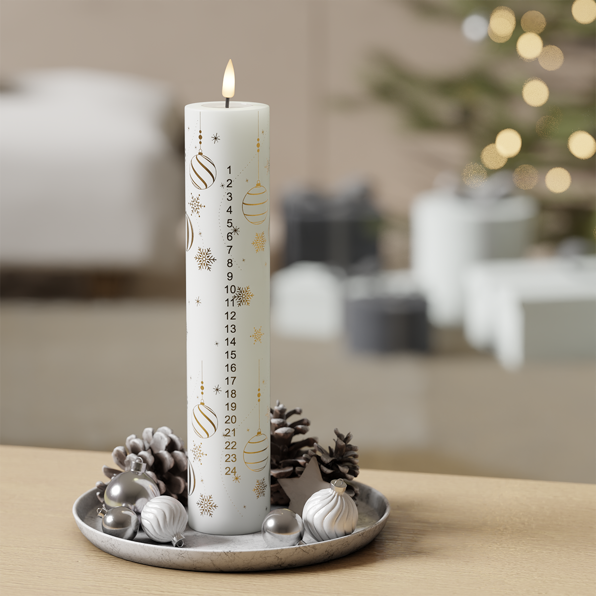 Deluxe Homeart Luz LED Calendário - Natal Dourado 1