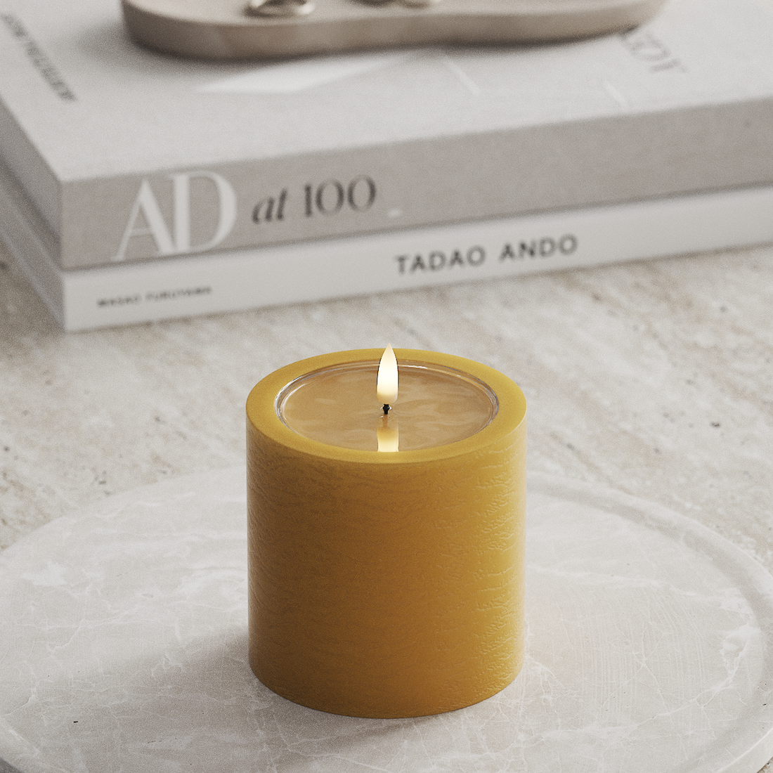 Deluxe Homeart Unique LEDs Vela pilar D 10 x 10 cm Caril unique Vela pilar 3