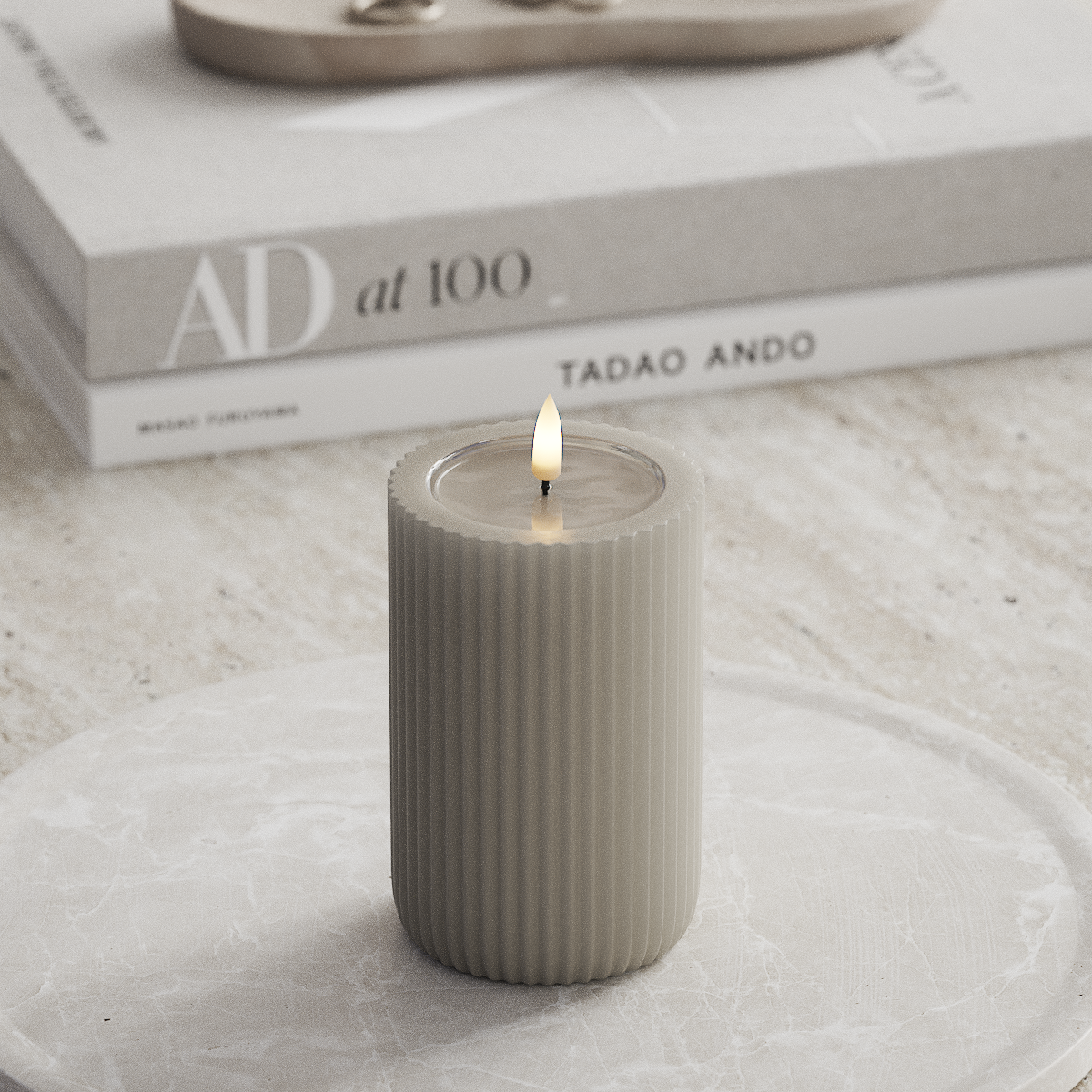 Deluxe Homeart Unique LED Rilleljus D 8 x 12,5 cm Sand unique Rilleljus 1