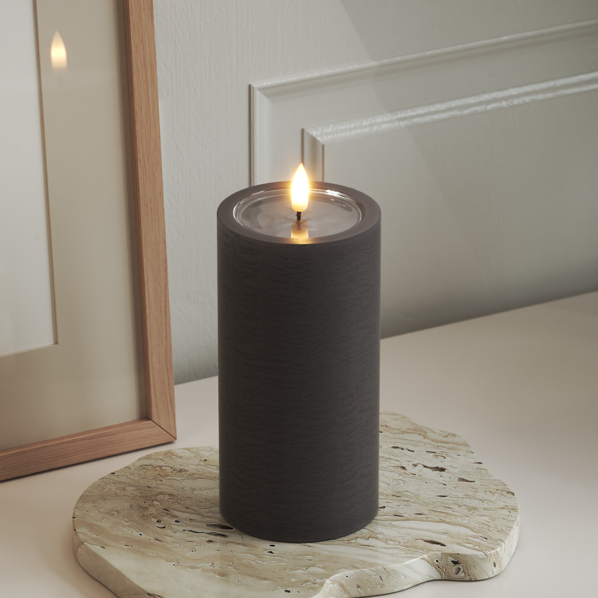 Deluxe Homeart Unique Φωτιστικό μπλοκ LED D 7,5 x 15 cm Μόκα unique φως μπλοκ 3