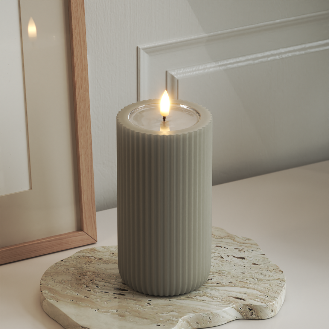 Deluxe Homeart Unique LED Rillelys D 8 x 15 cm Sand unique rillelys 3