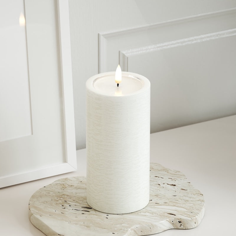 Unique Candles Unique Φωτιστικό μπλοκ LED D 7,5 x 15 cm Λευκό