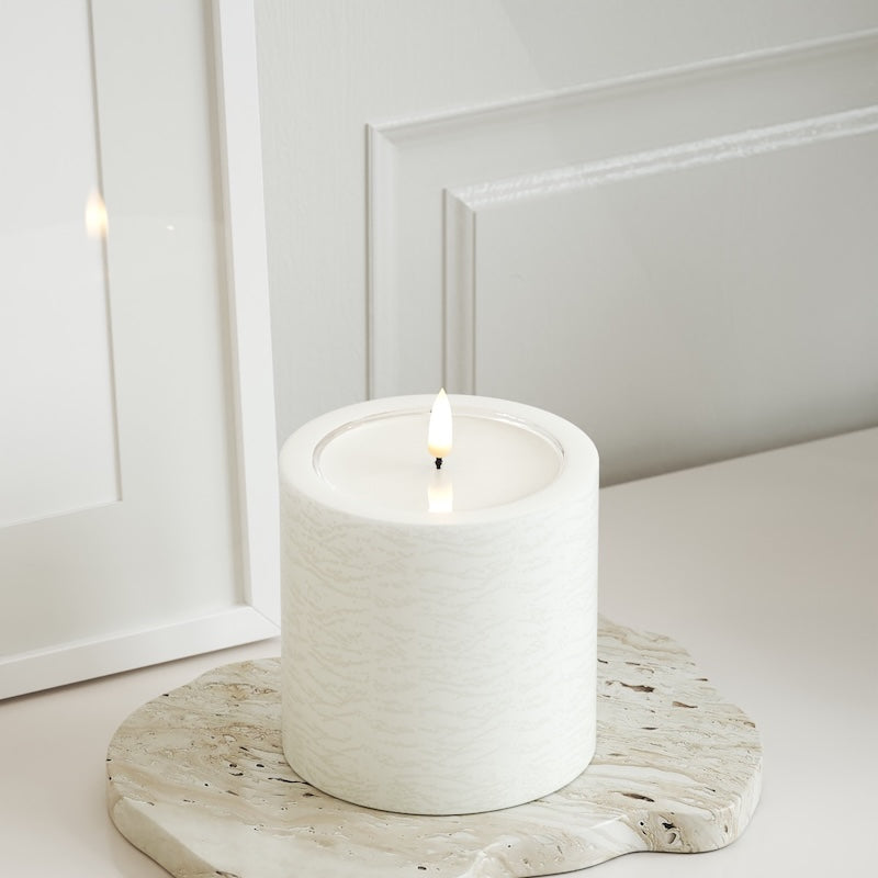 Unique Candles Unique LED Bloklys D 10 x 10 cm Hvid