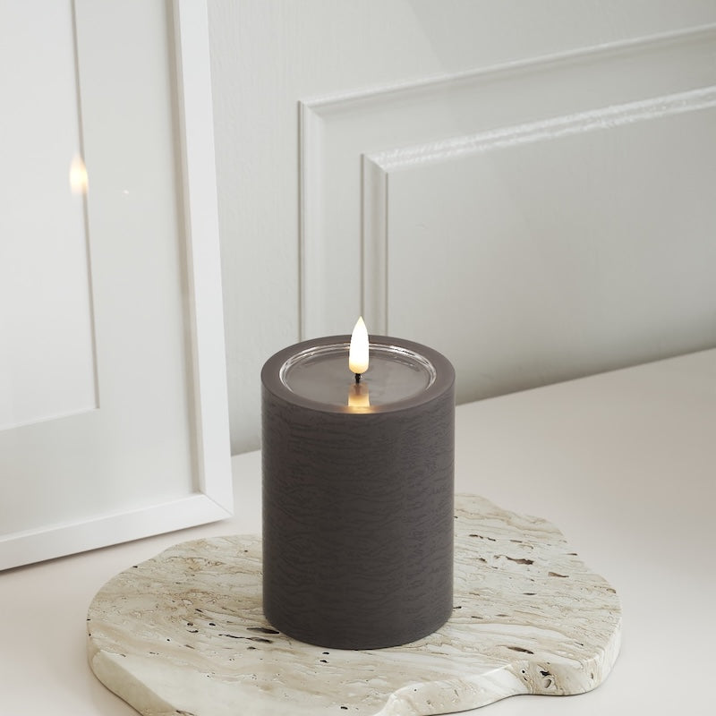 Unique Candles Unique Φωτιστικό μπλοκ LED D 7,5 x 10 cm Μόκα