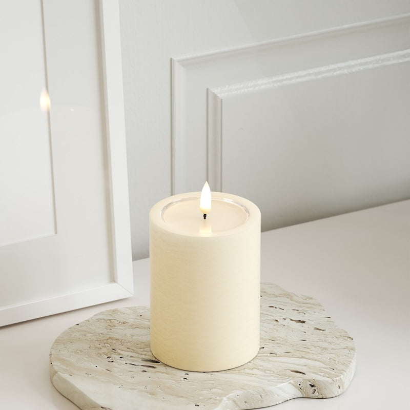 Unique Candles Unique Φωτιστικό μπλοκ LED D 7,5 x 10 cm Κρεμ