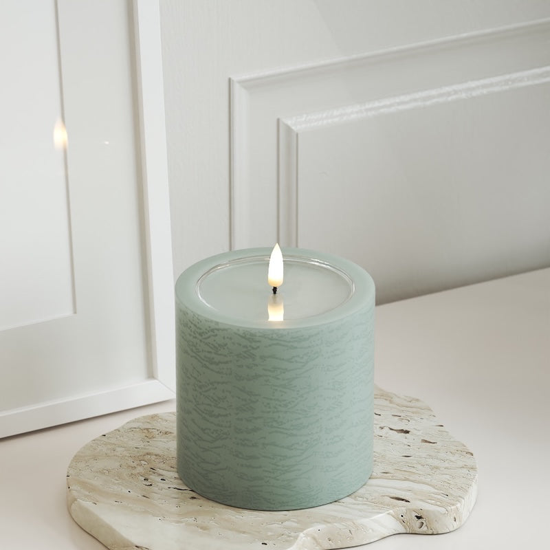 Unique Candles Unique Φωτιστικό μπλοκ LED D 10 x 10 cm Φασκόμηλο πράσινο