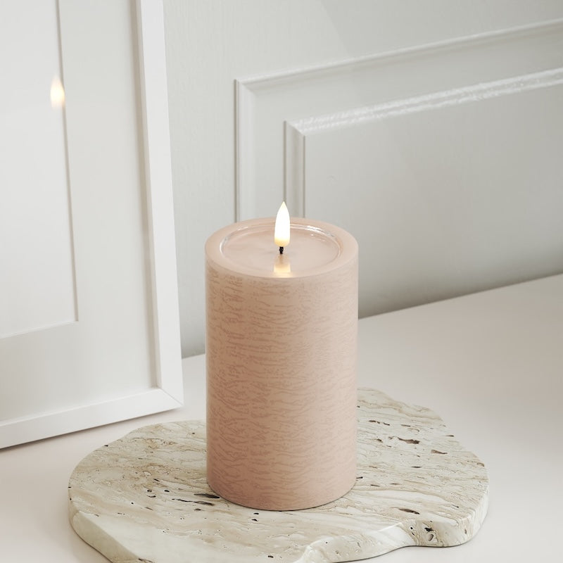 Unique Candles Unique LED Blokklys D 7,5 x 12,5 cm Rose