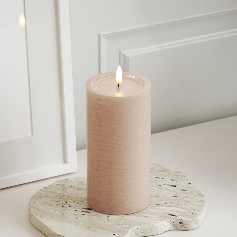 Unique Candles Unique LED Bloklys D 7,5 x 15 cm Rose