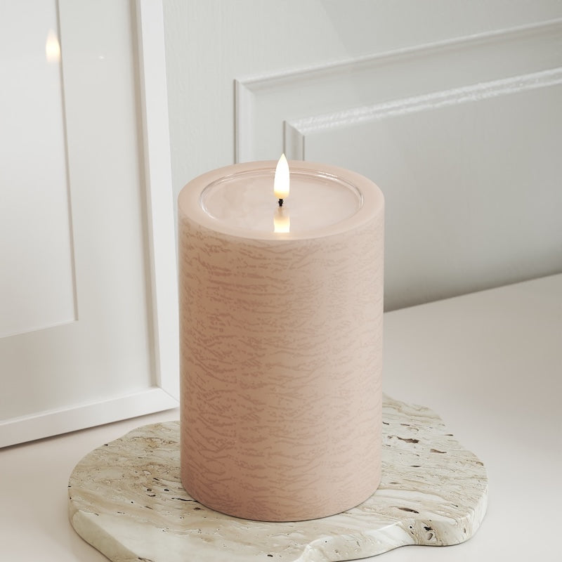 Unique Candles Unique LED blokové světlo D 10 x 15 cm Růžová